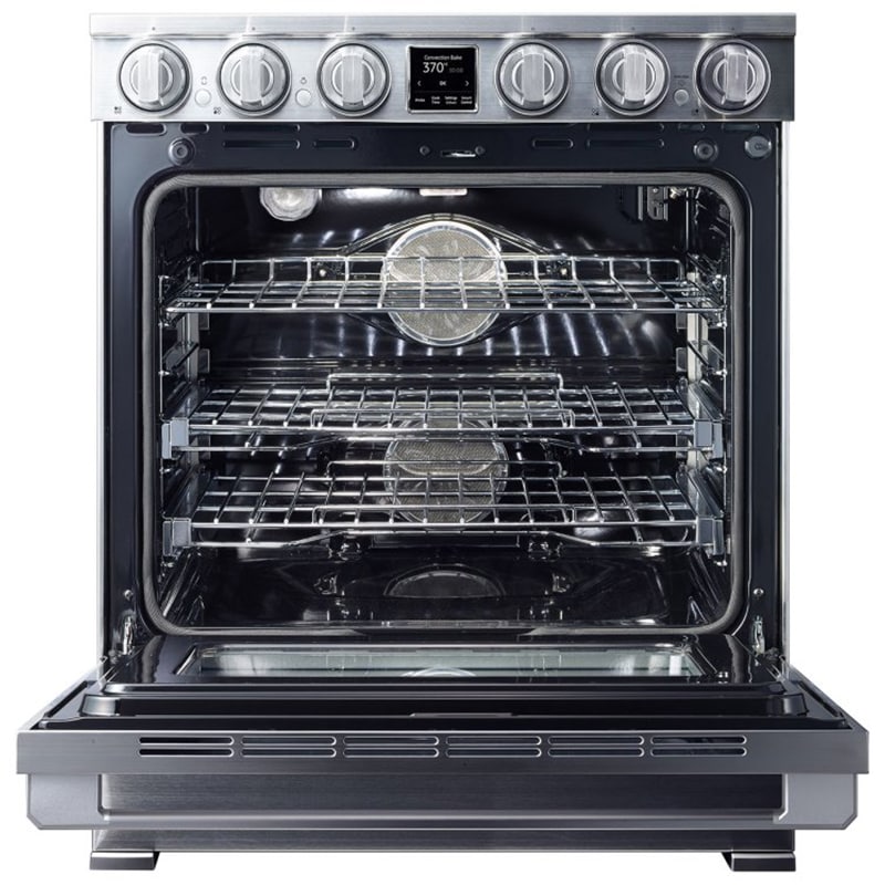 Dacor 30 in. 6.3 cu. ft. Smart Air Fry Dual Convection Electric Range with 3 Induction Burners Silver Stainless, , hires