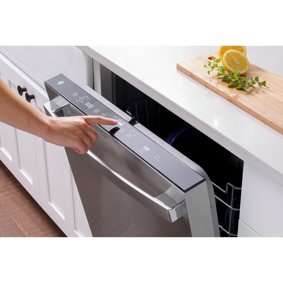 GE 24 in. Top Control Dishwasher with 50 dBA Sound Level, 3rd-Rack & Dry Boost - Fingerprint Resistant Stainless Steel, Fingerprint Resistant Stainless, hires
