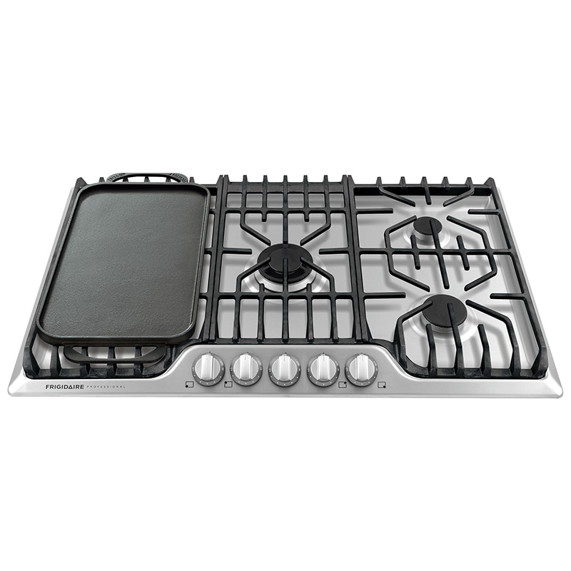 Frigidaire Professional 36 in. 5-Burner Natural Gas Cooktop with Griddle, Simmer Burner & Power Burner - Stainless Steel, , hires