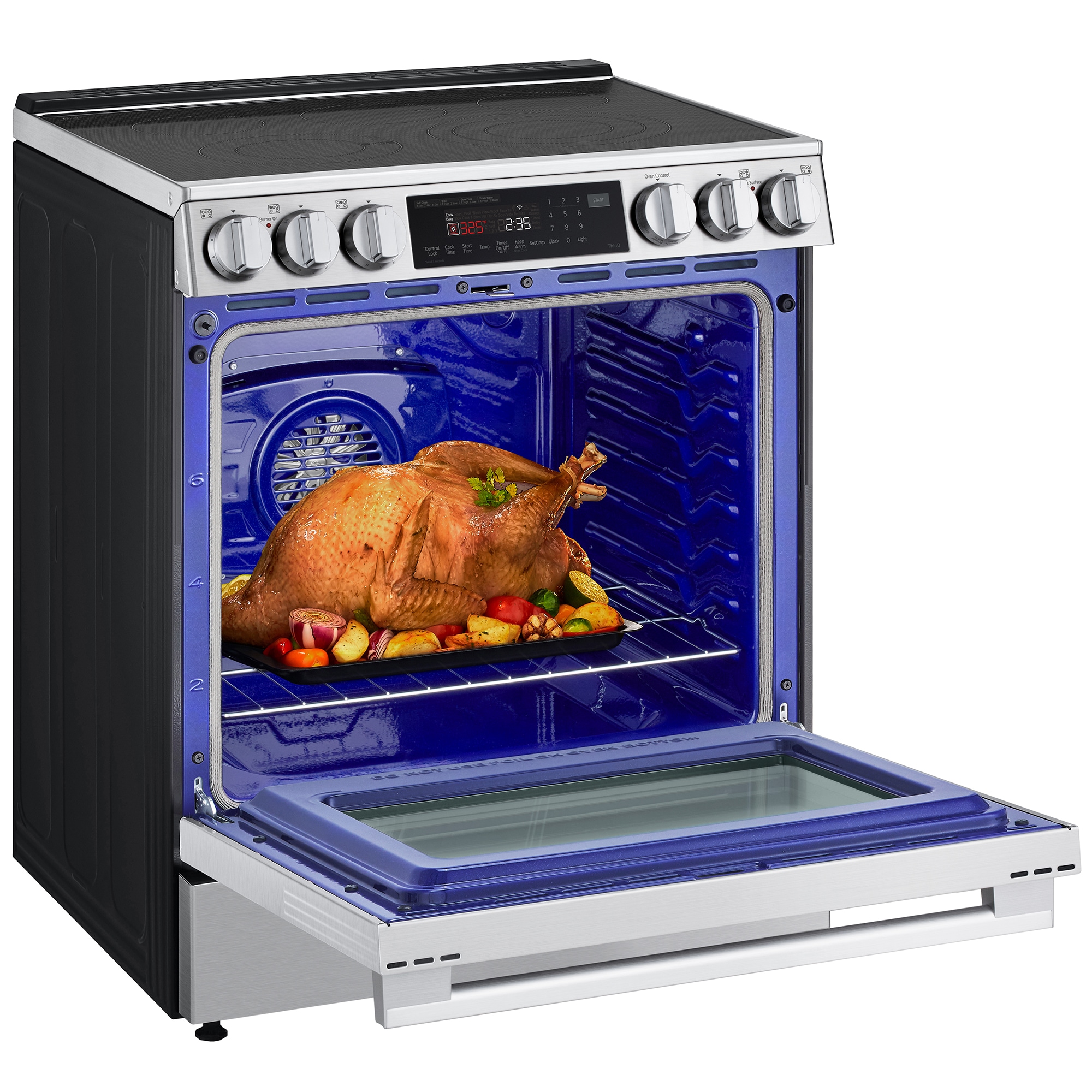 LG 30 in. 6.3 cu. ft. Smart Air-Fry True European Convection Electric Range with Radiant Burners PrintProof Stainless Steel, , hires