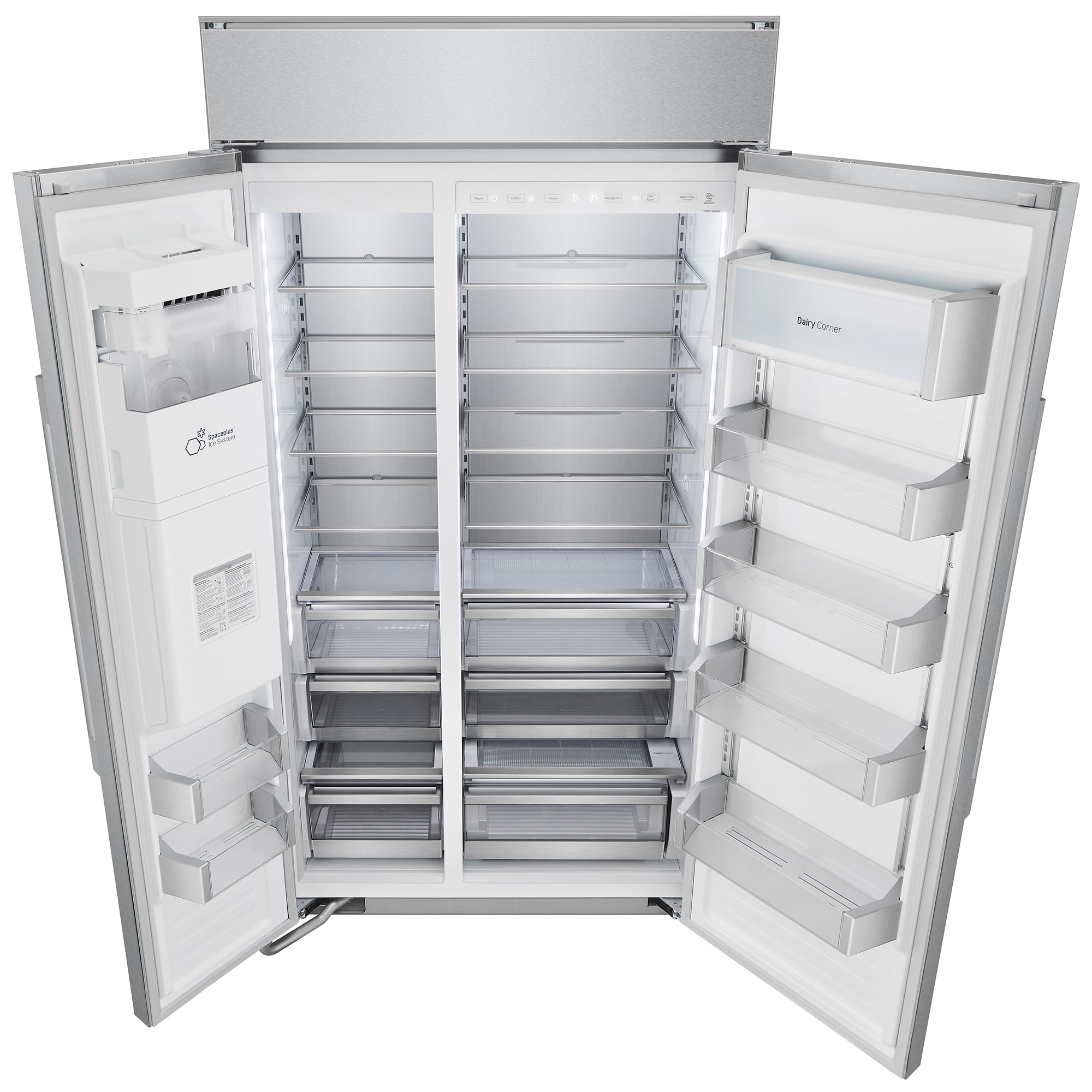 Signature Kitchen Suite 42 in. 25.6 cu. ft. Built-In Smart Counter Depth Side by Side Refrigerator with Ice & Water Dispenser - Stainless Steel, , hires