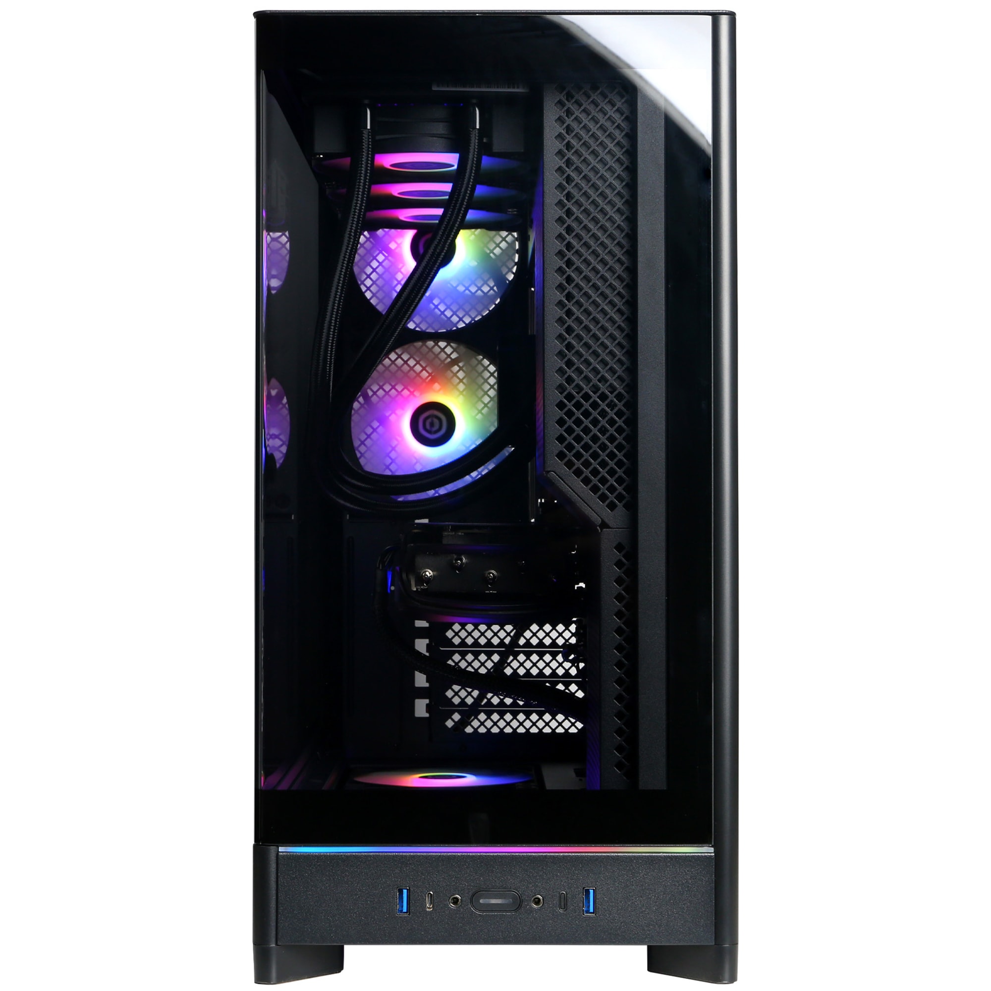 CyberPowerPC Gaming Desktop with AMD Ryzen 9 9950X, 4.3GHz, 16-Core CPU, NVIDIA GeForce RTX 5080, 16GB VRAM GPU, 64 GB RAM, 4 TB SSD & Windows 11 Home - Black, , hires