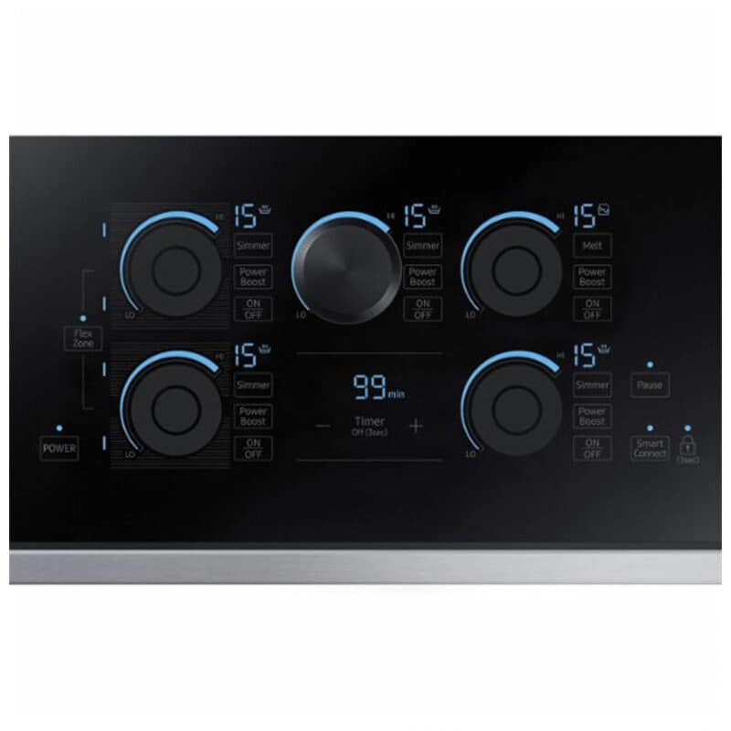 Samsung 36 in. 5-Burner Smart Induction Cooktop with Simmer Burner & Power Burner - Stainless Steel, , hires