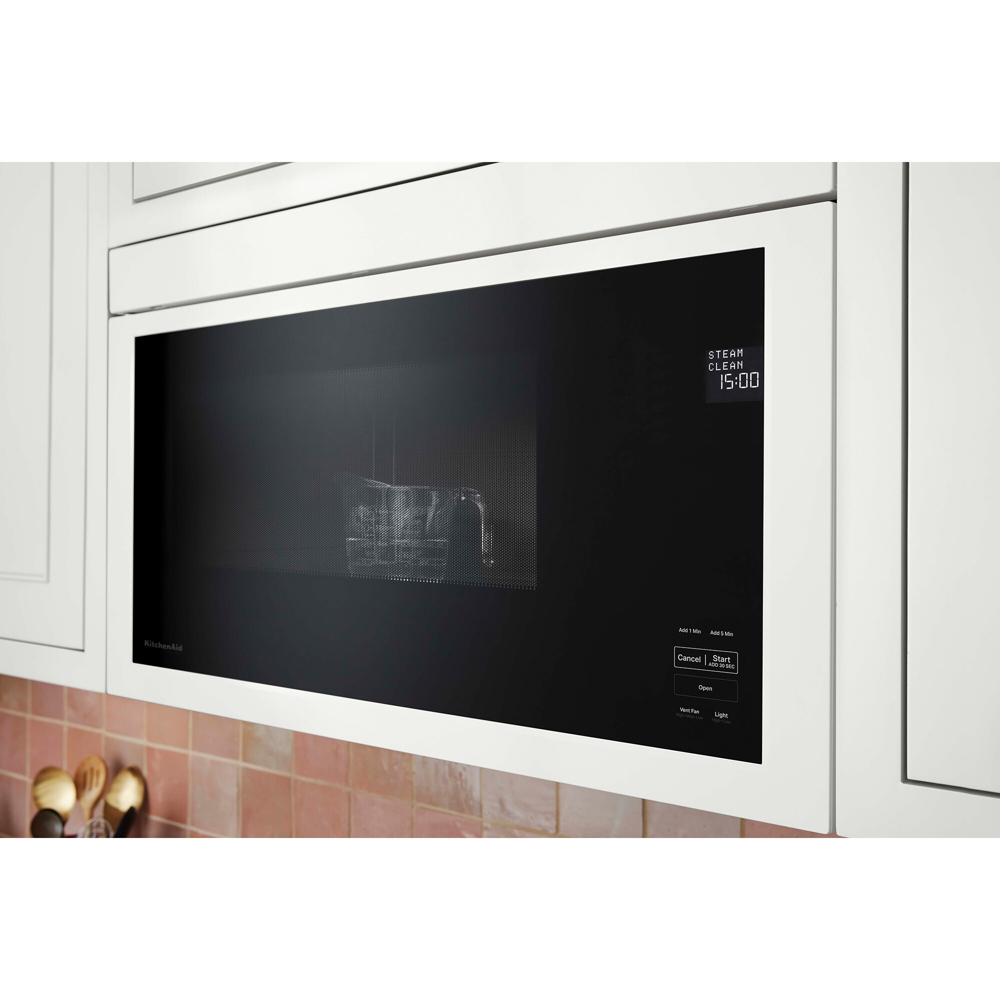 KitchenAid 30 in. 1.1 cu. ft. 1000W Over-the-Range Microwave with 400 CFM & Sensor Cooking - White, White, hires