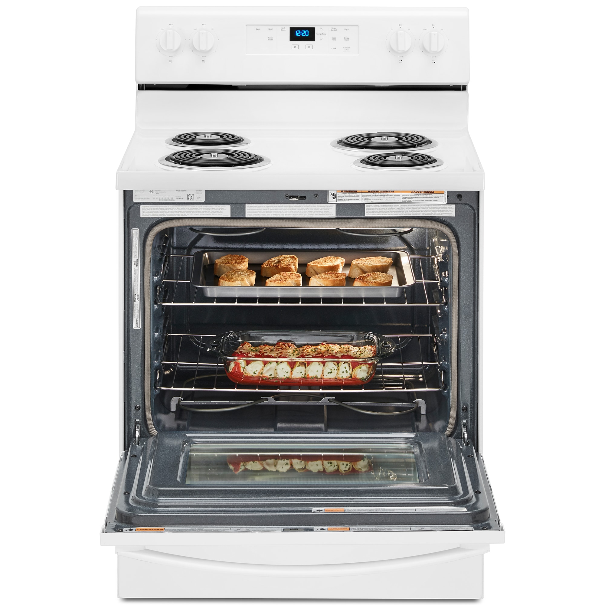 Whirlpool 30 in. 4.8 cu. ft. Electric Range with Coil Burners - White, , hires