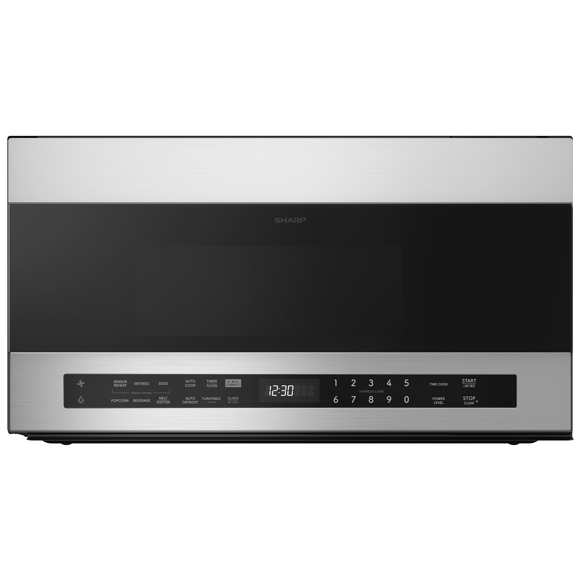 Sharp 30 in. 1.9 cu. ft. 1100W Smart Over-the-Range Microwave with 400 CFM & Sensor Cooking - Stainless Steel, , hires