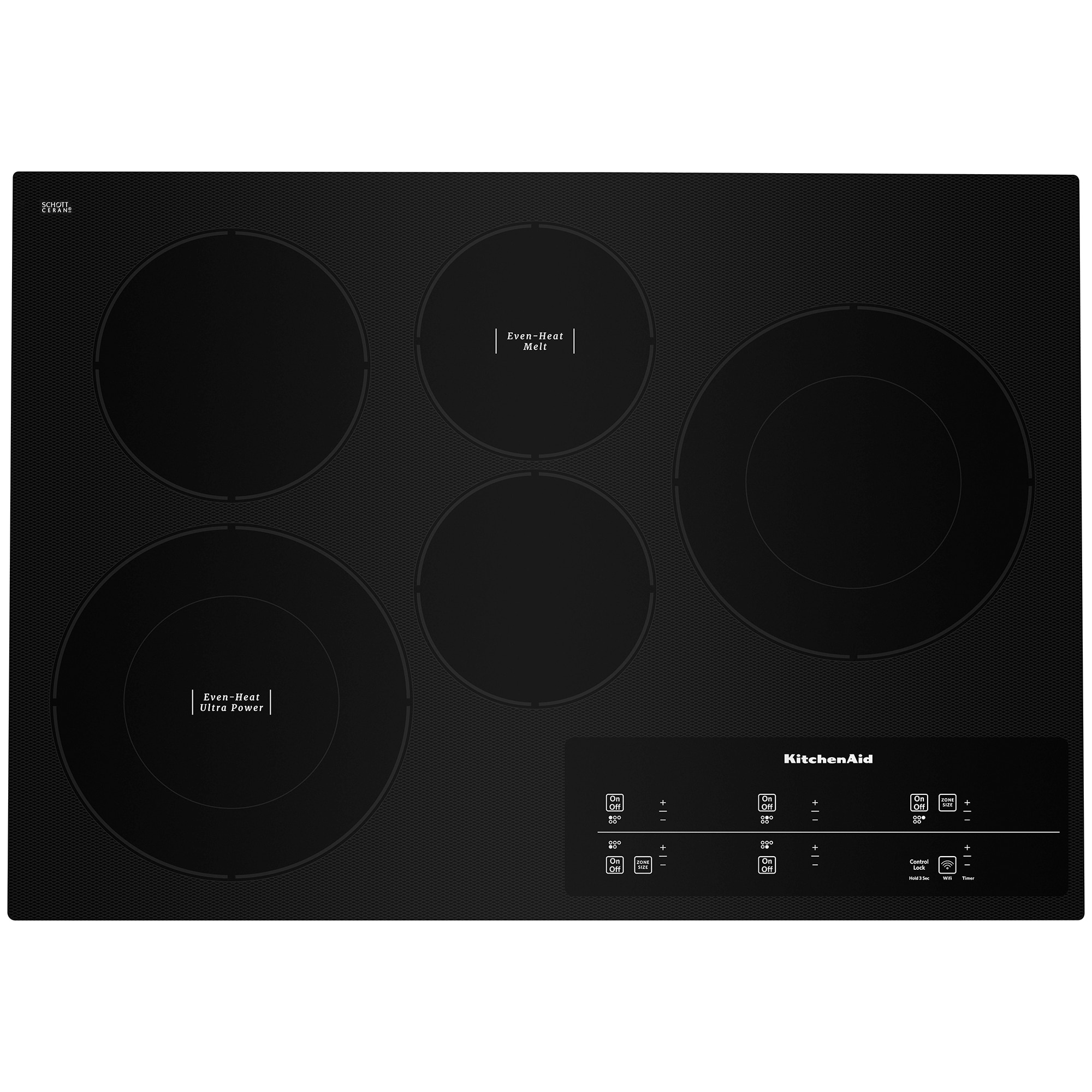 KitchenAid 30 in. 5-Burner Electric Cooktop with Simmer Burner & Power Burner - Black, , hires