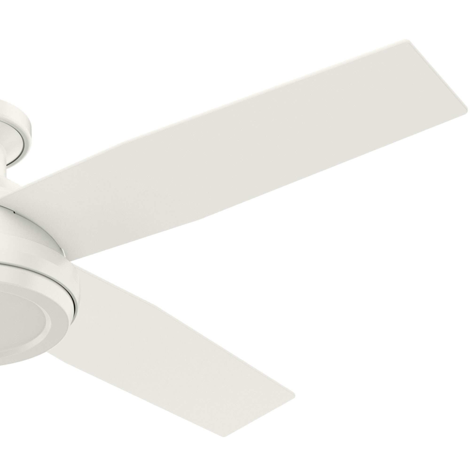 Hunter 52 inch Dempsey Low Profile Ceiling Fan and Handheld Remote - Fresh White, White, hires