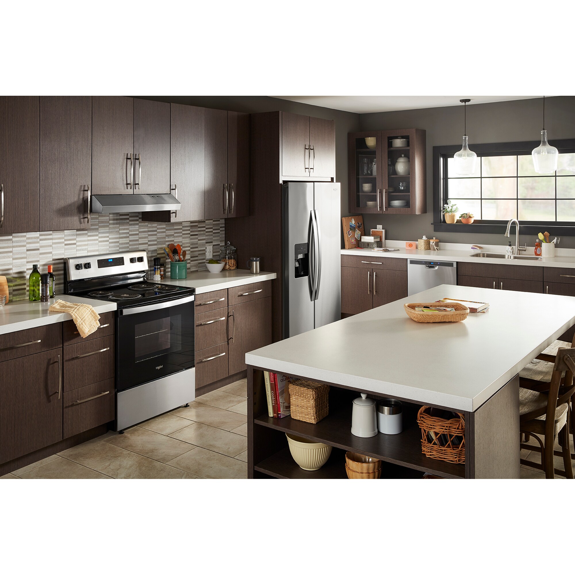 Whirlpool 36 in. 24.5 cu. ft. Side by Side Refrigerator with Ice & Water Dispenser - Fingerprint Resistant Stainless Steel, Fingerprint Resistant Stainless, hires