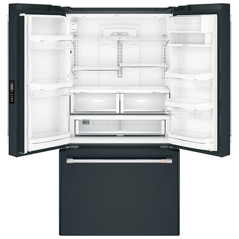 Cafe 36 in. 23.1 cu. ft. Smart Counter Depth French Door Refrigerator with Internal Water Dispenser - Matte Black, Matte Black, hires