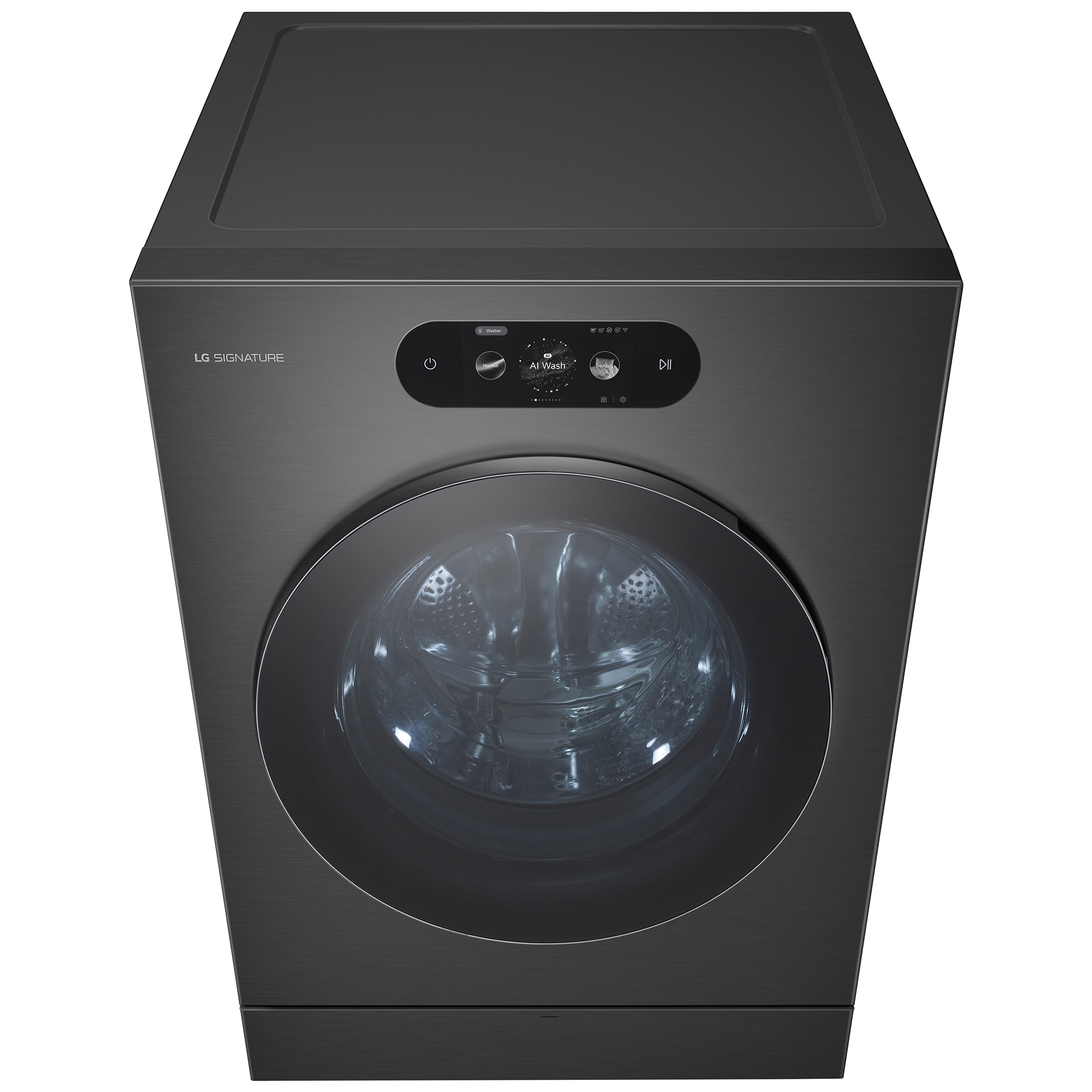LG 29 in. 5.8 cu. ft. Smart Stackable Front Load Washer with Built-In Intelligence, TurboWash 360, EZ Dispense, Sanitize & Steam Cycle - Brushed Black Steel, , hires