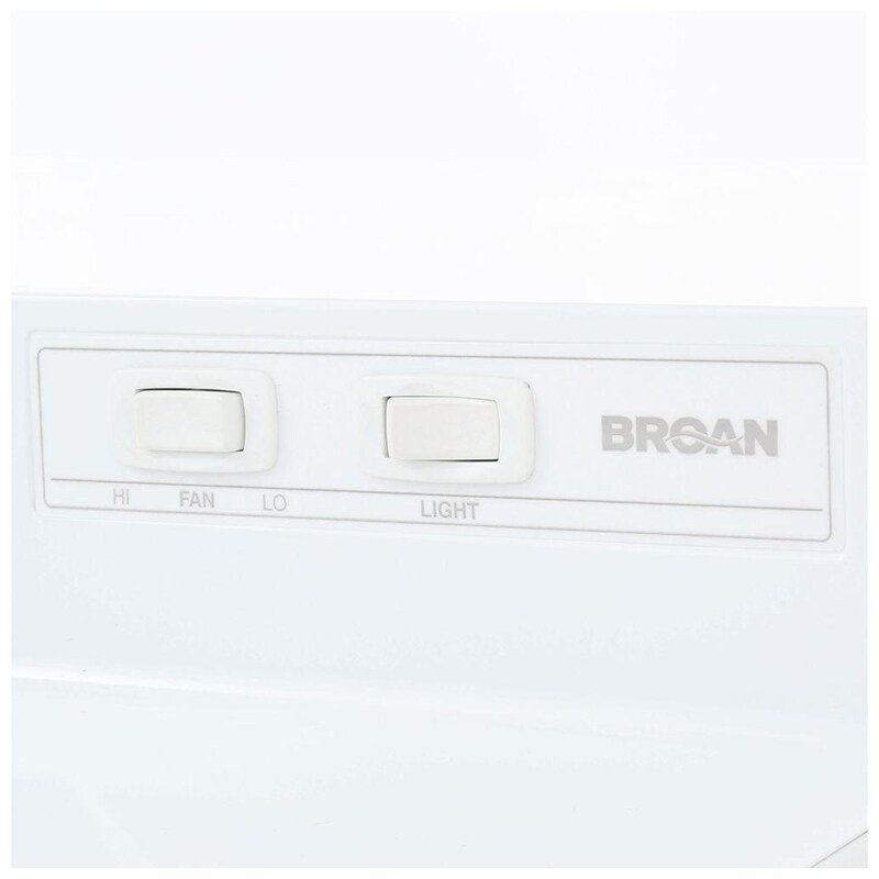Broan 41000 Series 24 in. Ductless Standard Style Range Hood with 2 Fan Speeds & 1 LED Light - White, , hires