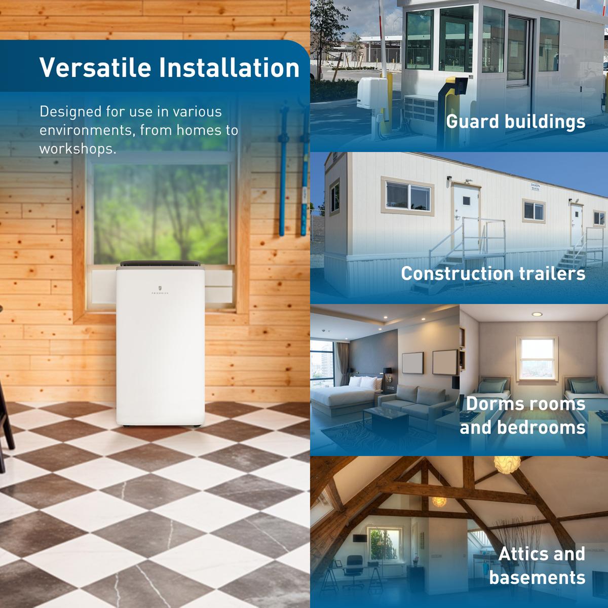 Friedrich ZoneAire Premier Series Dual-Hose 14,000 BTU 115V Smart Portable Air Conditioner with Heat Pump, 3 Fan Speeds, Remote Control - White, , hires