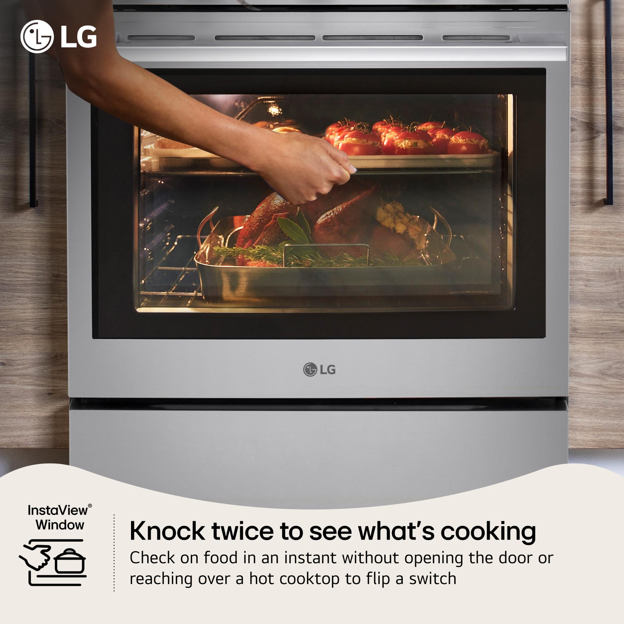 LG 30 in. 6.3 cu. ft. Smart Air-Fry True European Convection Slide-In Gas Range with 5 Sealed Burners & Griddle - PrintProof Stainless Steel, , hires
