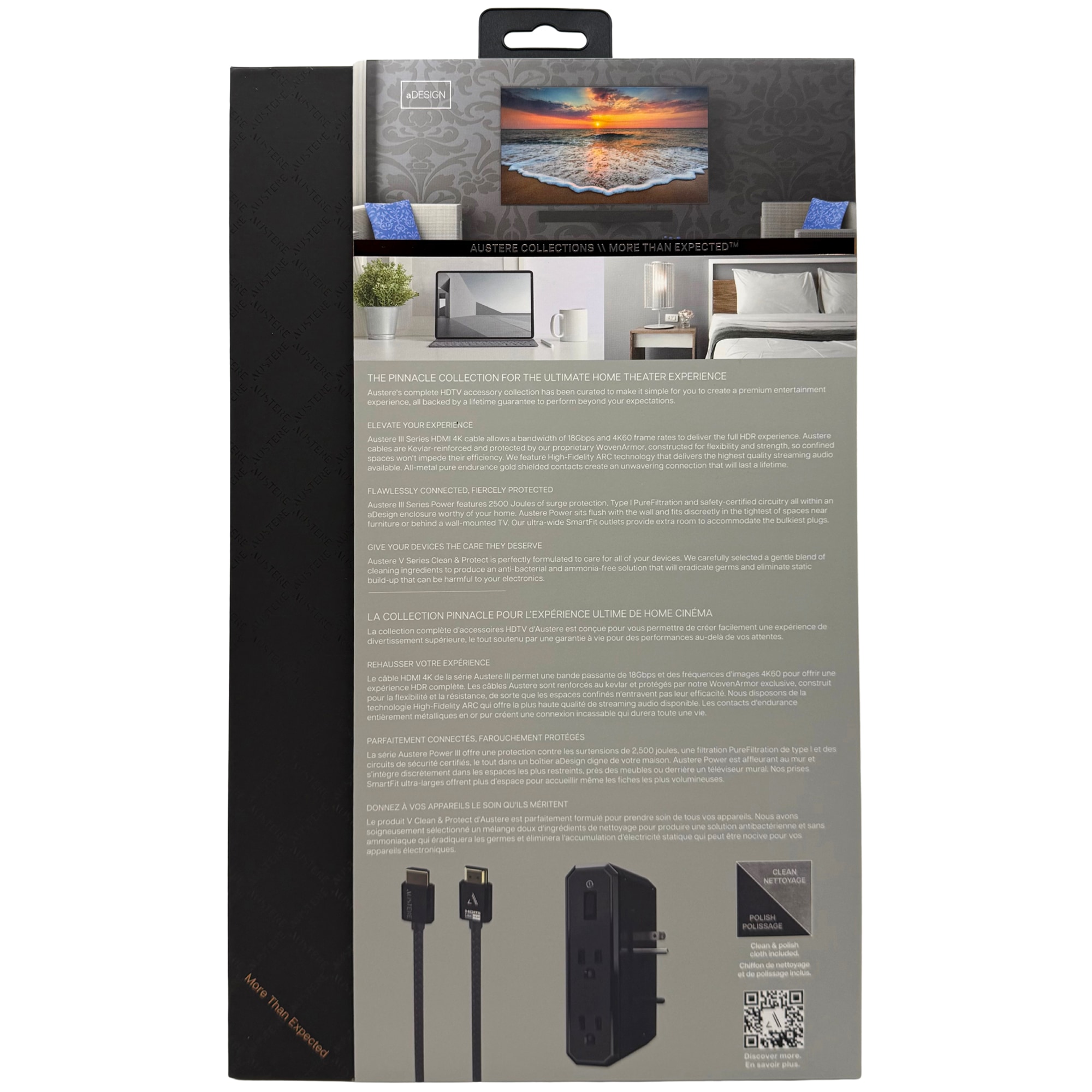 Austere III Series Collection 4K HDMI 1.5m, Power 4-Outlet, Clean & Protect, , hires