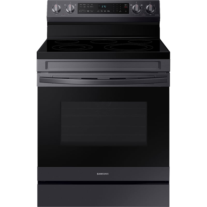 Samsung 30 in. 6.3 cu. ft. Smart Air Fry Standard Convection Electric Range with Smoothtop Burners - Fingerprint Resistant Black Stainless Steel, Fingerprint Resistant Black Stainless, hires