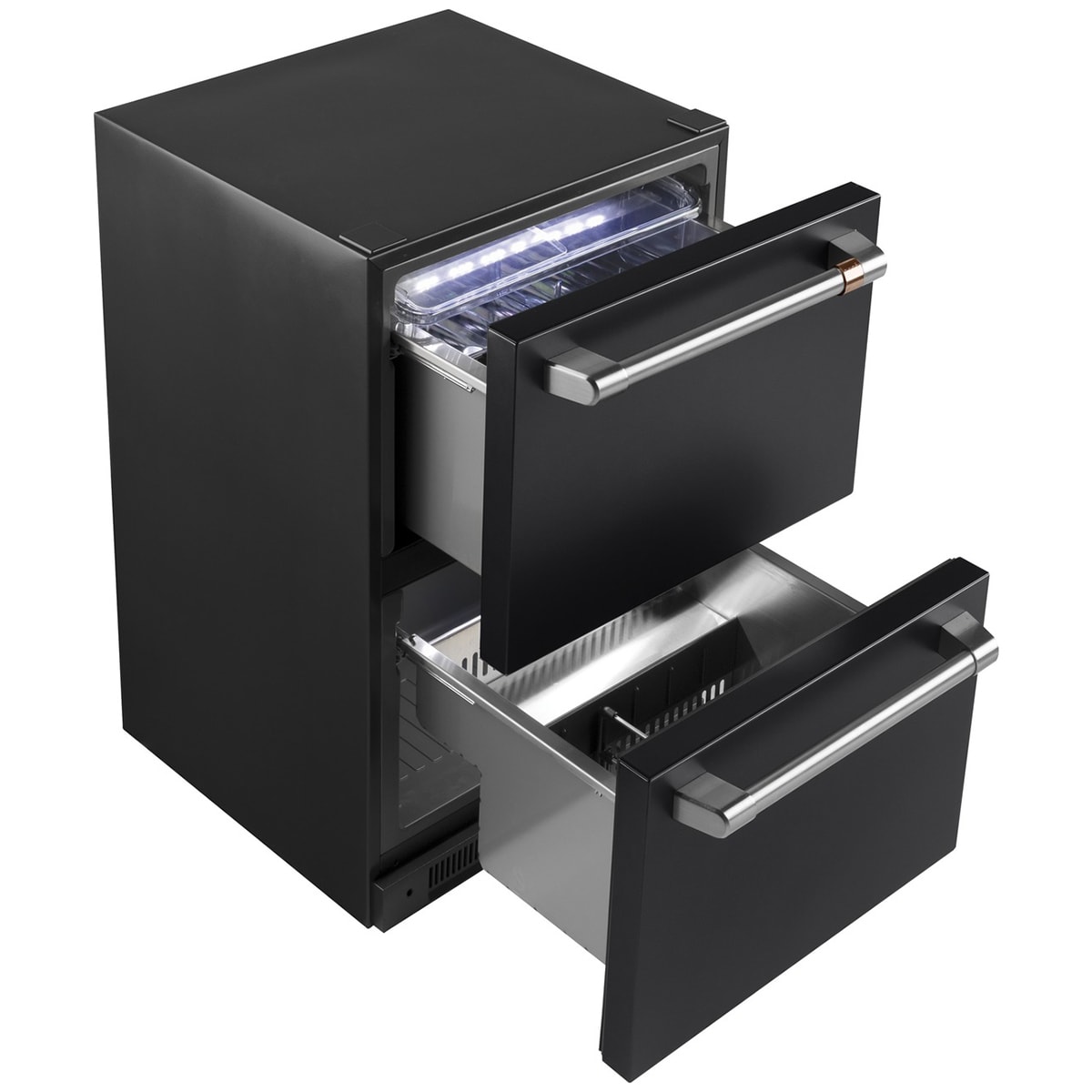 Cafe 24 in. 5.7 cu. ft. Double Refrigerator Drawers - Matte Black, Matte Black, hires