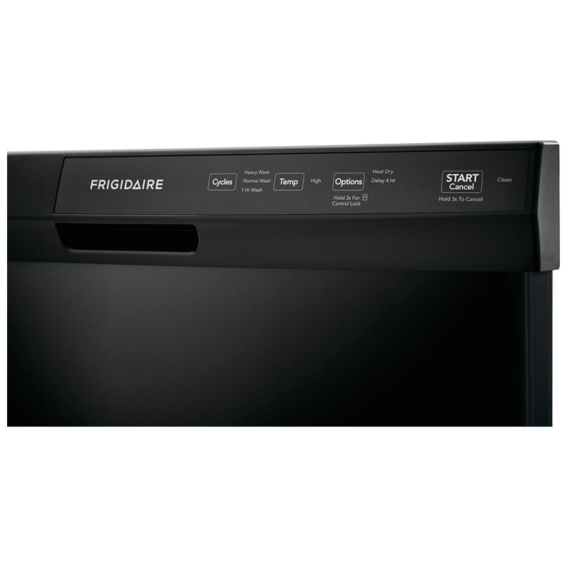 Frigidaire 24 in. Front Control Dishwasher with 55 dBa Sound Level & Pocket - Black, Black, hires