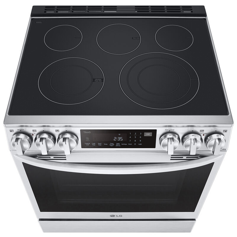 LG InstaView 30 in. 6.3 cu. ft. Smart Air Fry True European Convection Slide-In Electric Range with Radiant Burners - PrintProof Stainless Steel, PrintProof Stainless Steel, hires