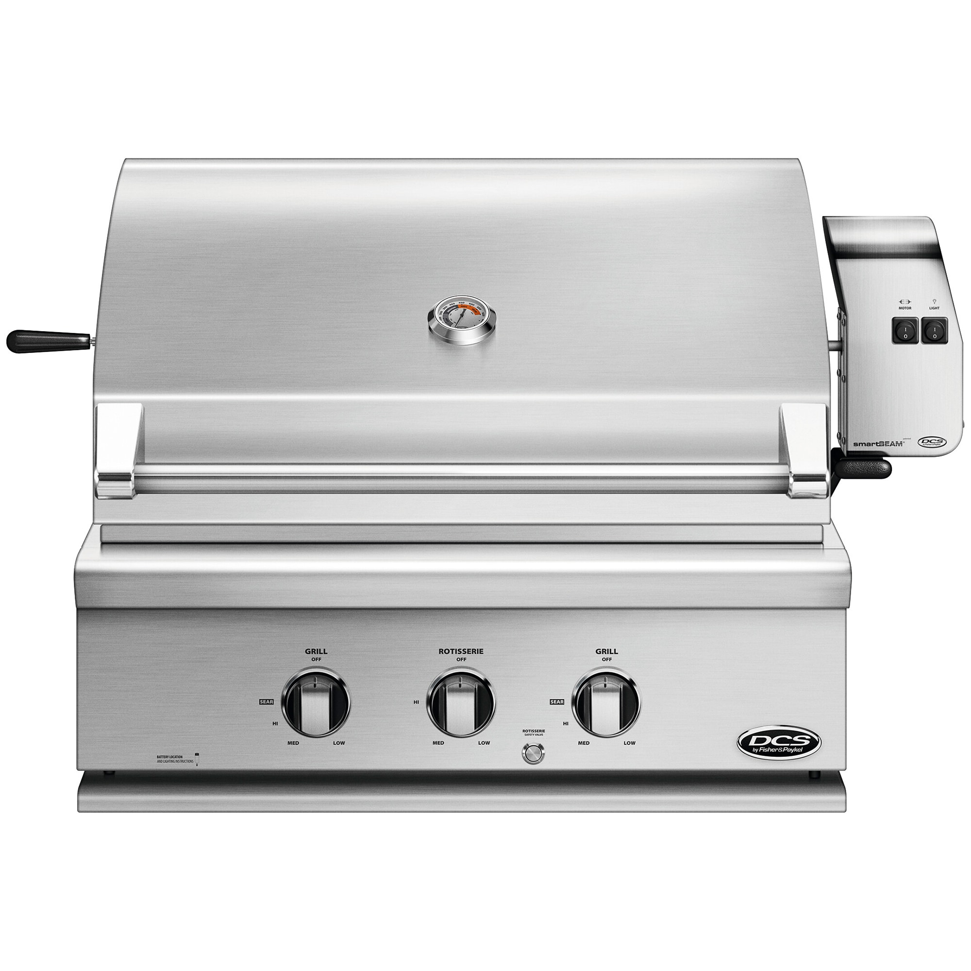 DCS Series 7 30 in. 2-Burner Built-In Liquid Propane Gas Grill with Rotisserie - Stainless Steel, , hires
