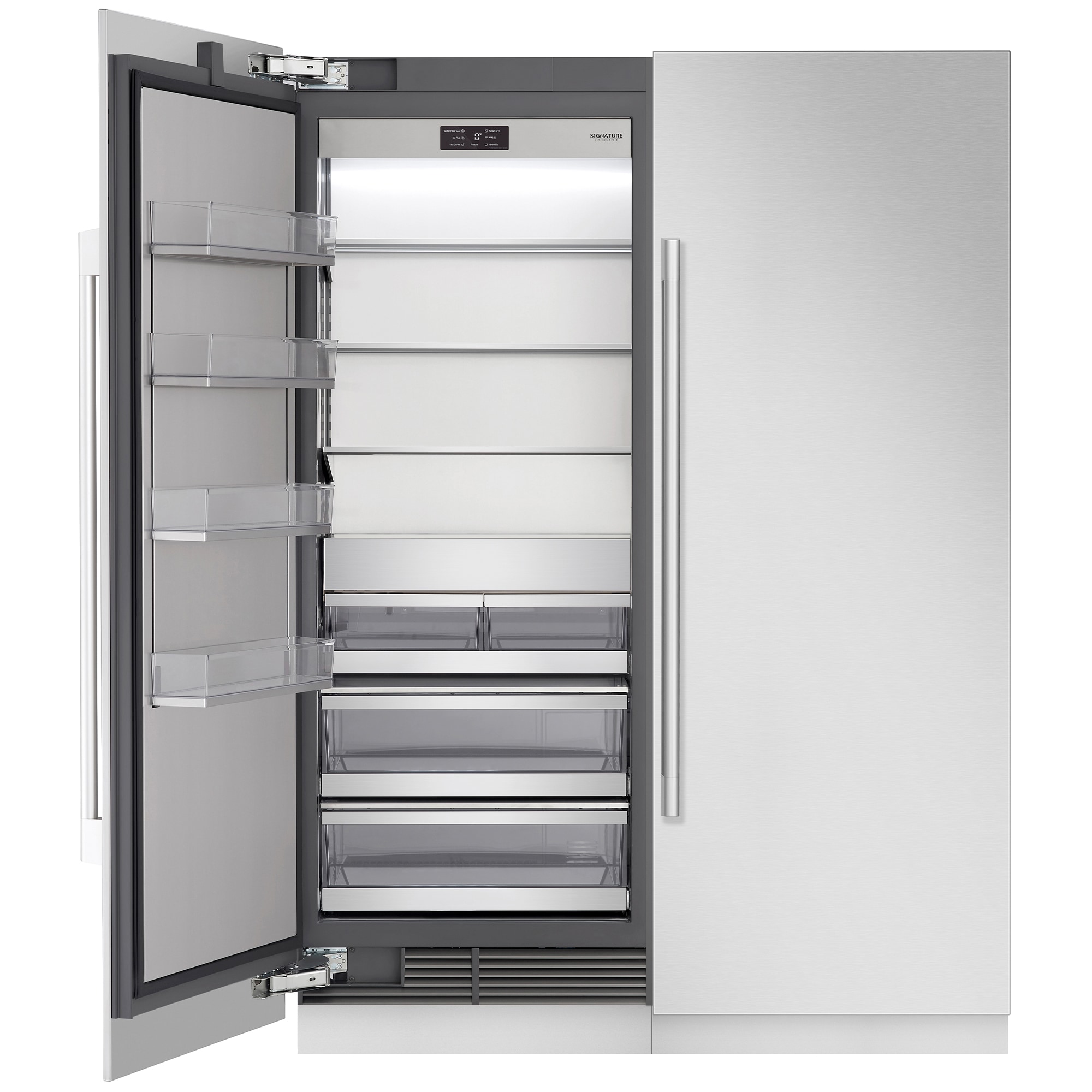 Signature Kitchen Suite 30 in. 17.8 cu. ft. Built-in Smart Triple-Drawers Upright Freezer with Ice-Maker & Adjustable Shelves - Custom Panel Ready, , hires
