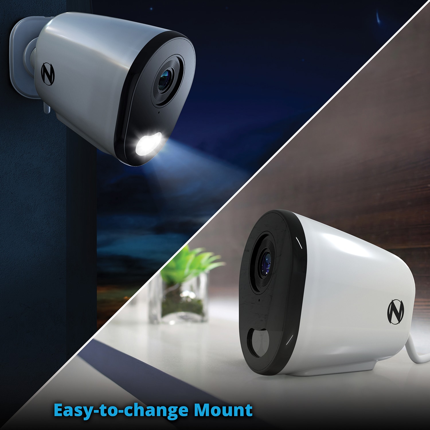Night Owl - 8-Channel, 4-Camera Indoor/Outdoor Plug-In Wi-Fi IP 4K 64GB Security System - White - White, , hires