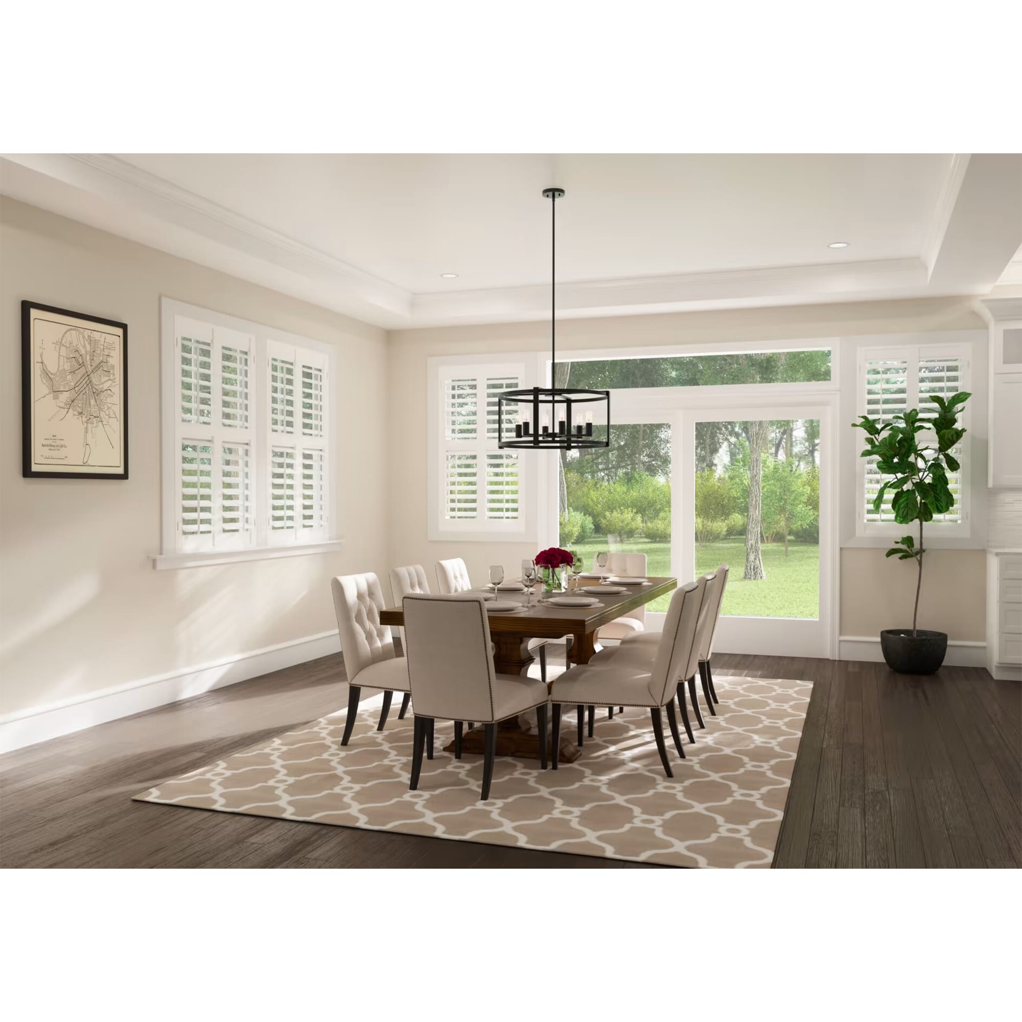 Hunter Astwood 26 in. 6-Light Chandelier - Matte Black, , hires