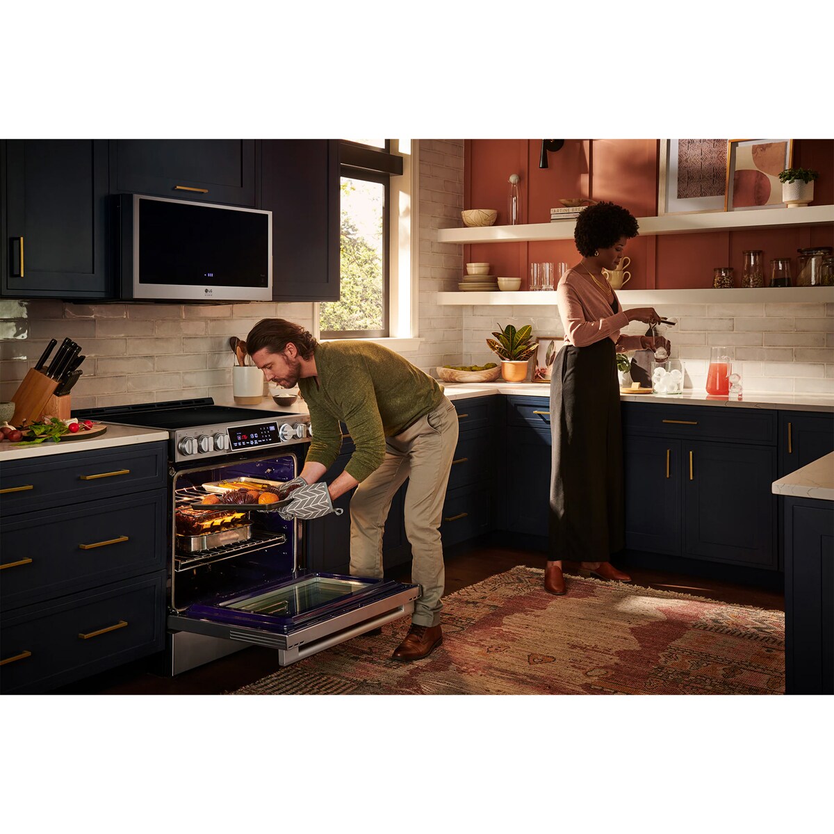 LG Studio 30 in. 6.3 cu. ft. Smart Air Fry True European Convection Slide-In Electric Range with 4 Induction Burners & 1 Radiant Burner - Stainless Steel, , hires