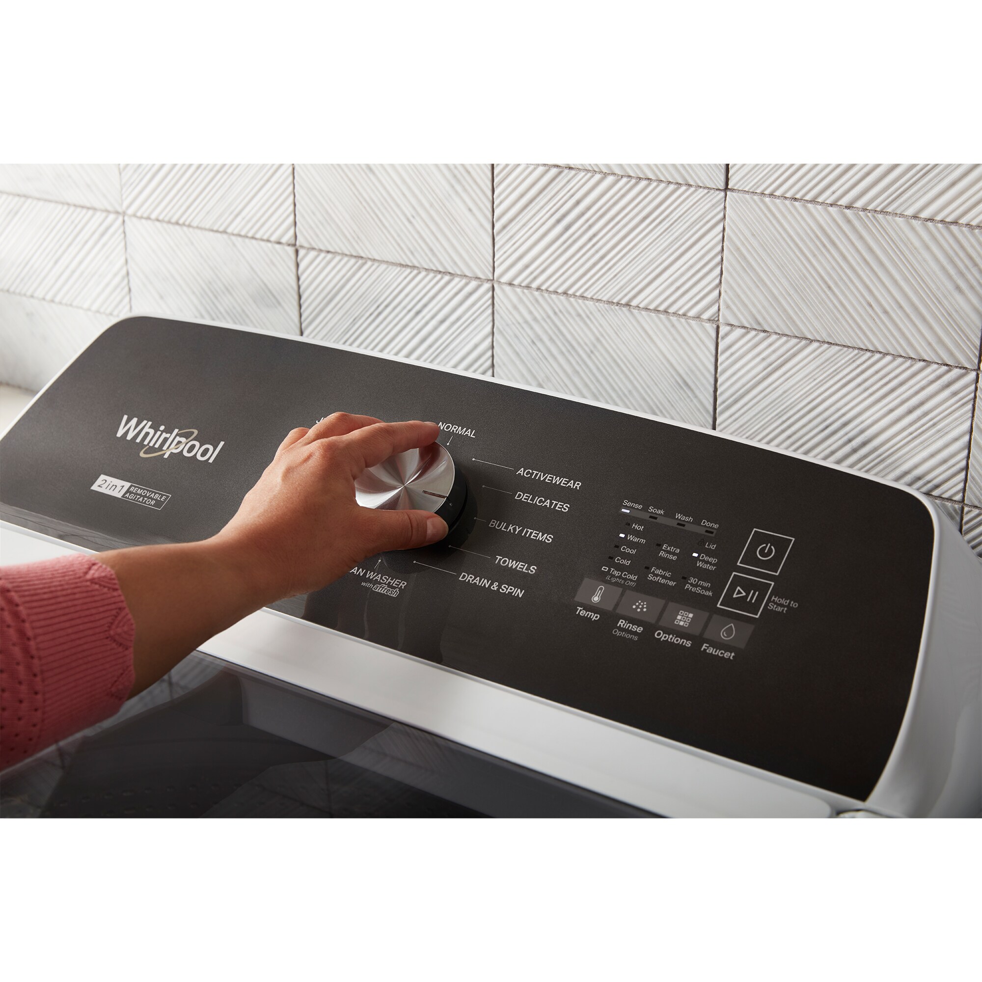 Whirlpool 27.75 in. 4.8 cu. ft. Top Load Washer with 2-in-1 Removable Agitator - White, , hires