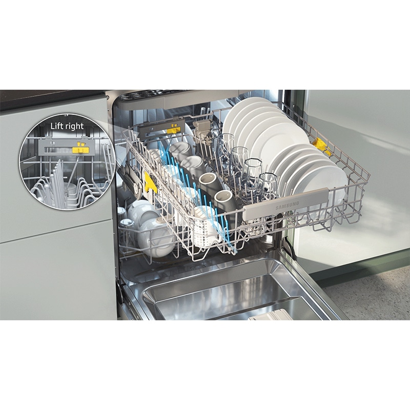 Samsung 24 in. Top Control Smart Dishwasher with 42 dBa Sound Level, 3rd-Rack, Ventilation Drying System & Pocket - Stainless Steel, Stainless Steel, hires