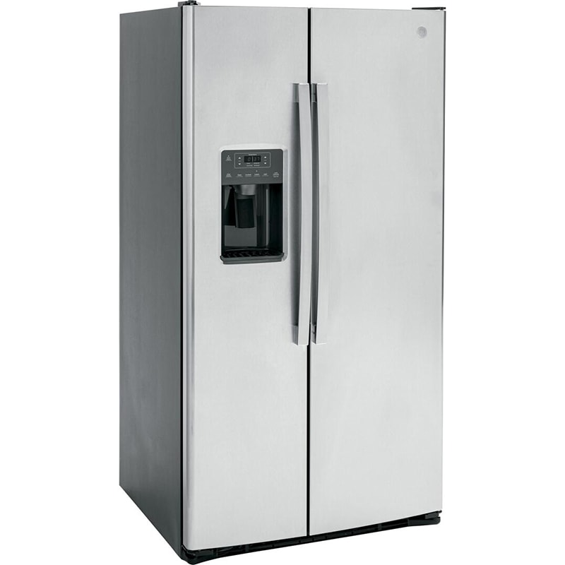 GE 36 in. 25.3 cu. ft. Side by Side Refrigerator with Ice & Water Dispenser - Fingerprint Resistant Stainless, Fingerprint Resistant Stainless, hires