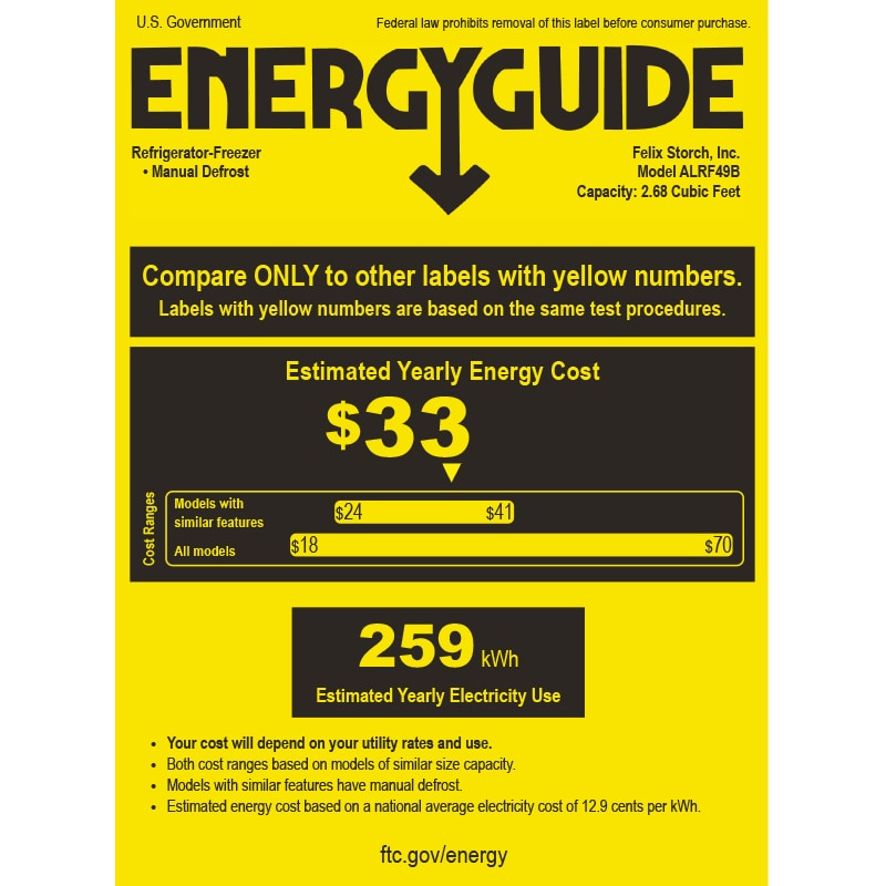 Summit 20 in. 2.6 cu. ft. Undercounter Refrigerator - Black, , hires