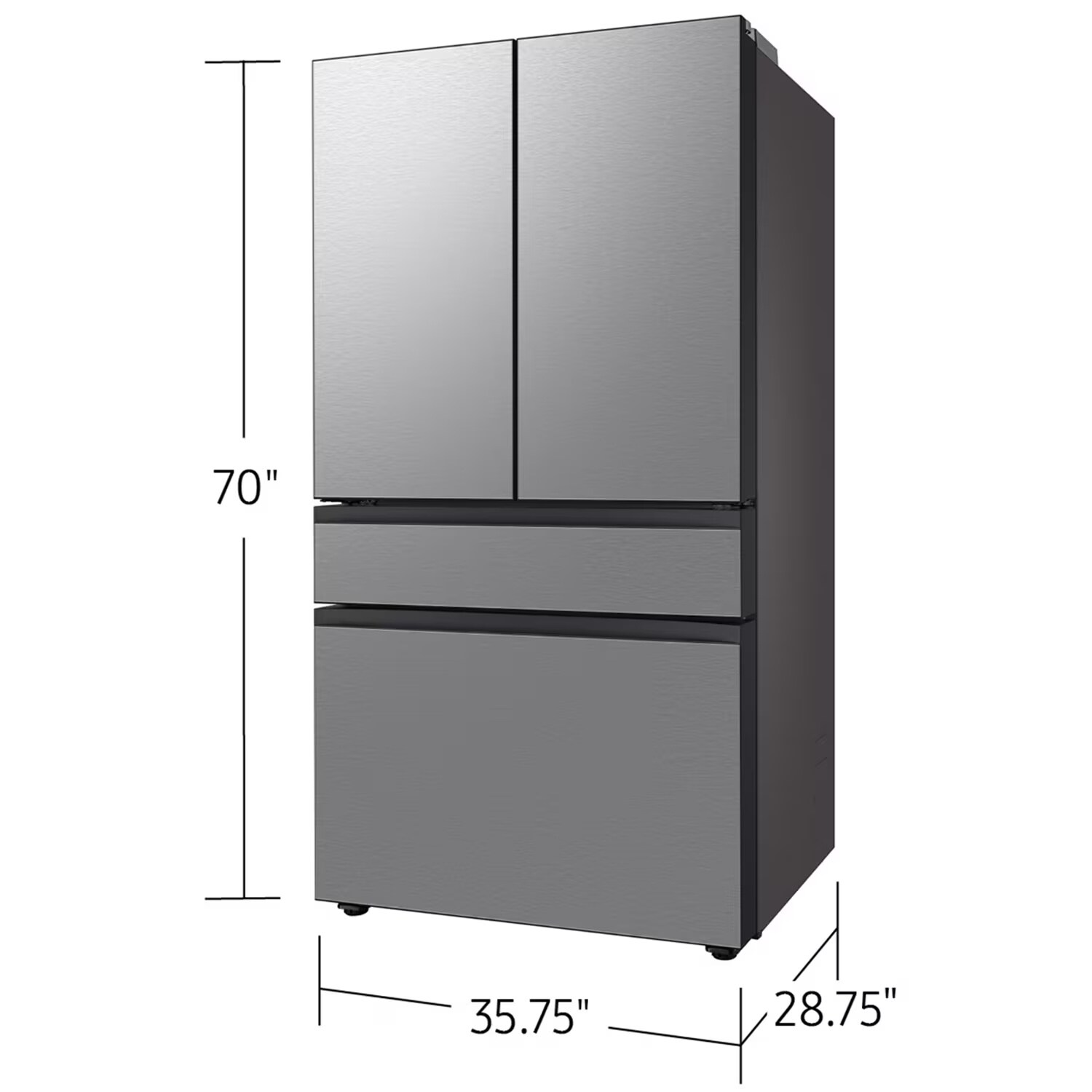 Samsung Bespoke 36 in. 22.9 cu. ft. Smart Counter Depth 4-Door French Door Refrigerator with Internal Water Autofill Pitcher & Beverage Center - Fingerprint Resistant Stainless Steel, , hires