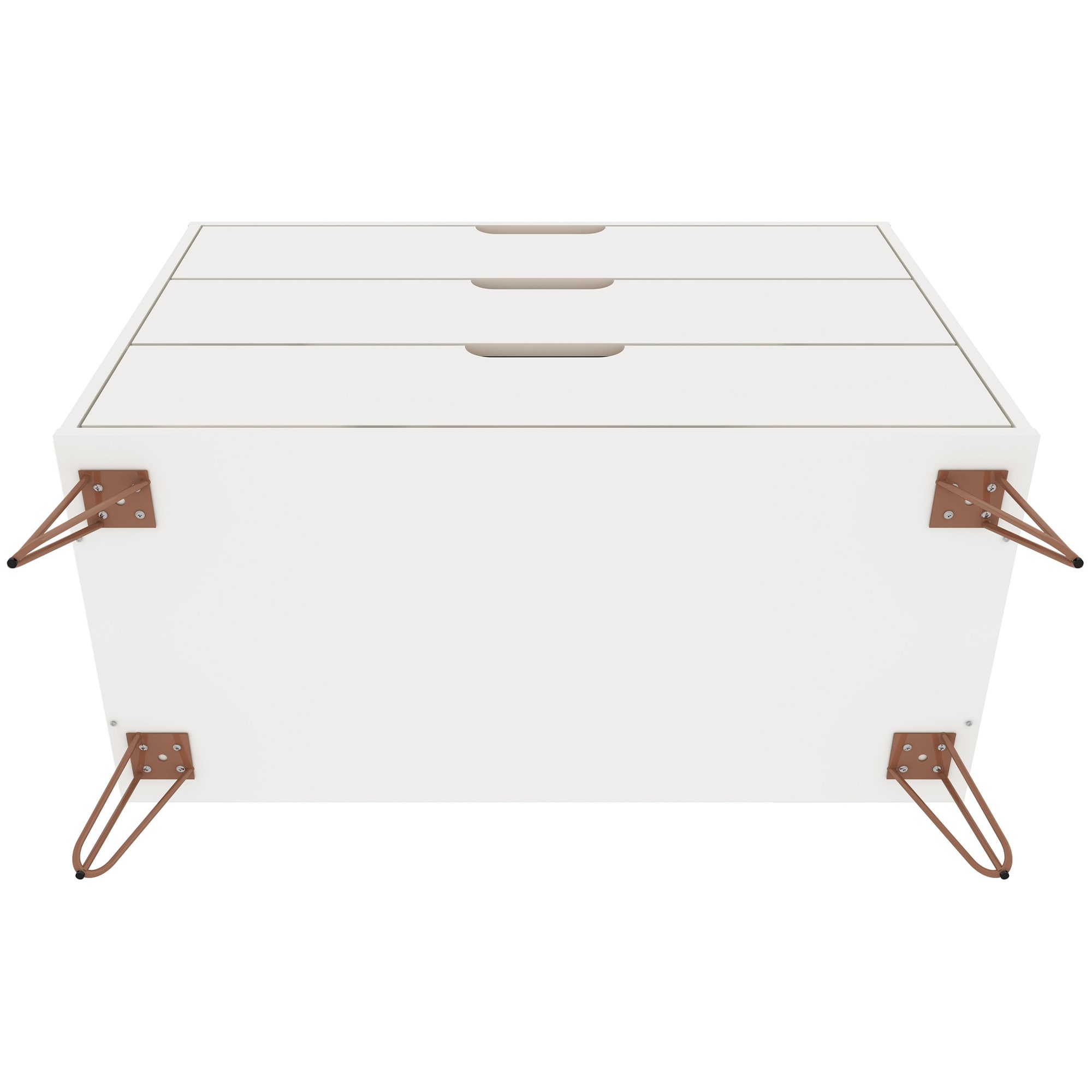 Manhattan Comfort Rockefeller Mid-Century Modern 3-Drawer Dresser - White, White, hires