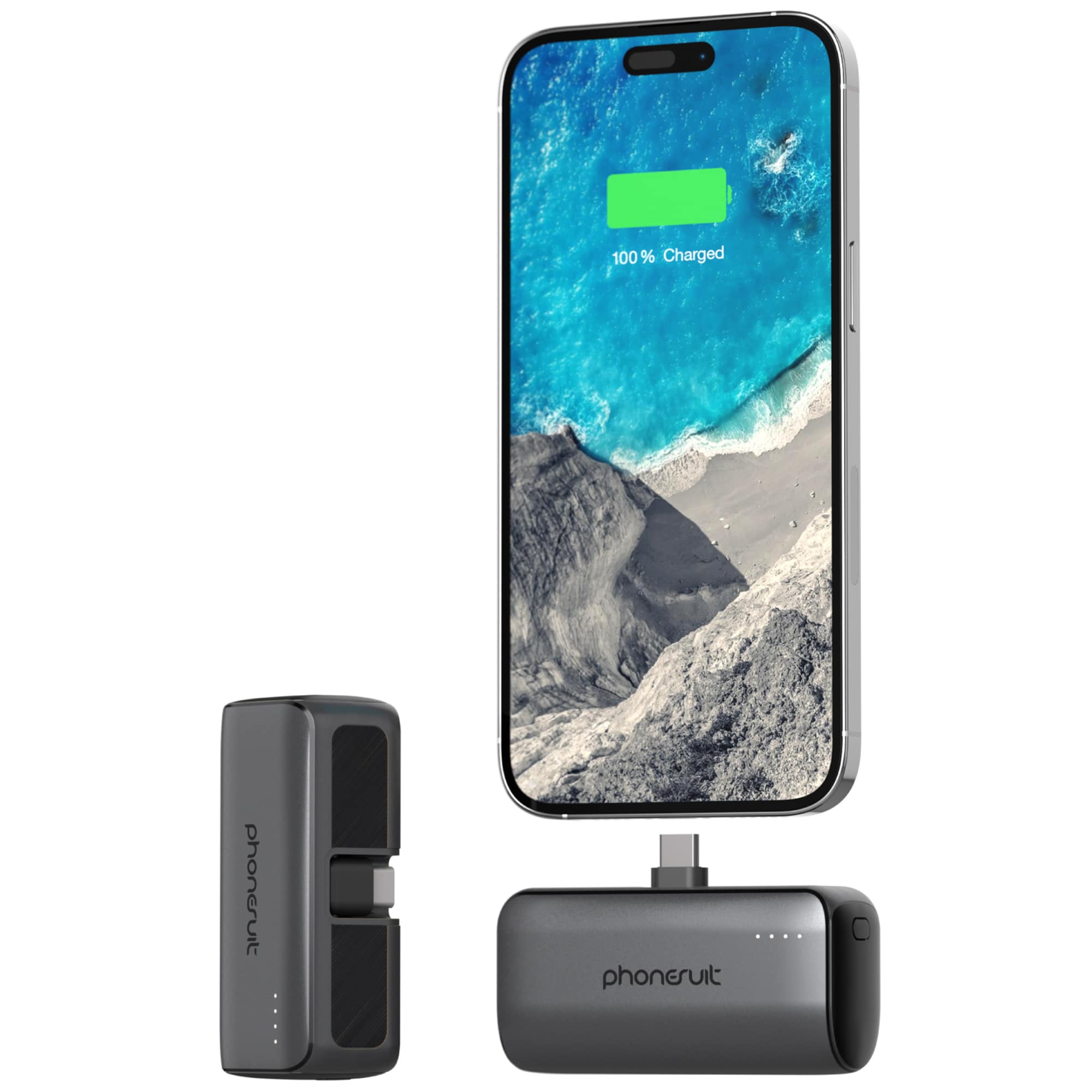 PhoneSuit  Flex XT Pocket Charger for iPhone 16, 15 & Android Smartphones USB-C) - 20W PD - 5,000mAh, , hires