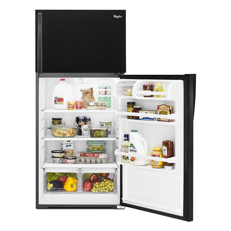 Whirlpool 28 in. 14.3 cu. ft. Top Freezer Refrigerator - Black, Black, hires
