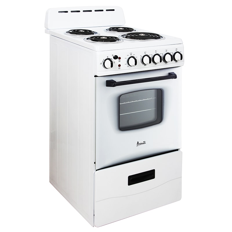 Avanti 20 in. 2.1 cu. ft. Electric Range with Coil Burners - White, , hires