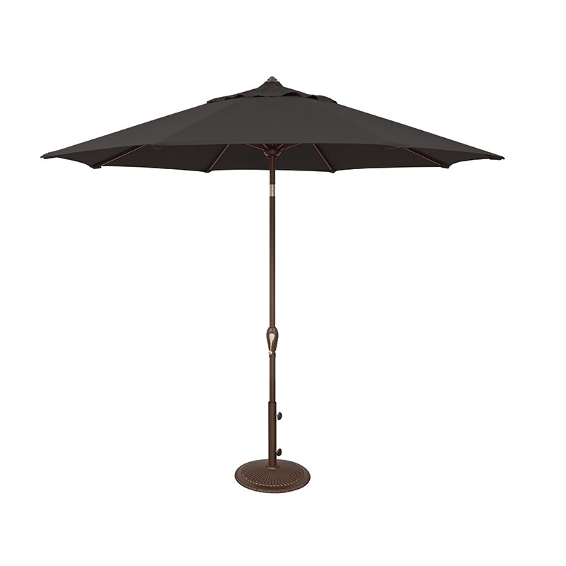 SimplyShade Aruba 9' Octagon Auto Tilt Market Umbrella in Solefin Fabric - Black, Black, hires