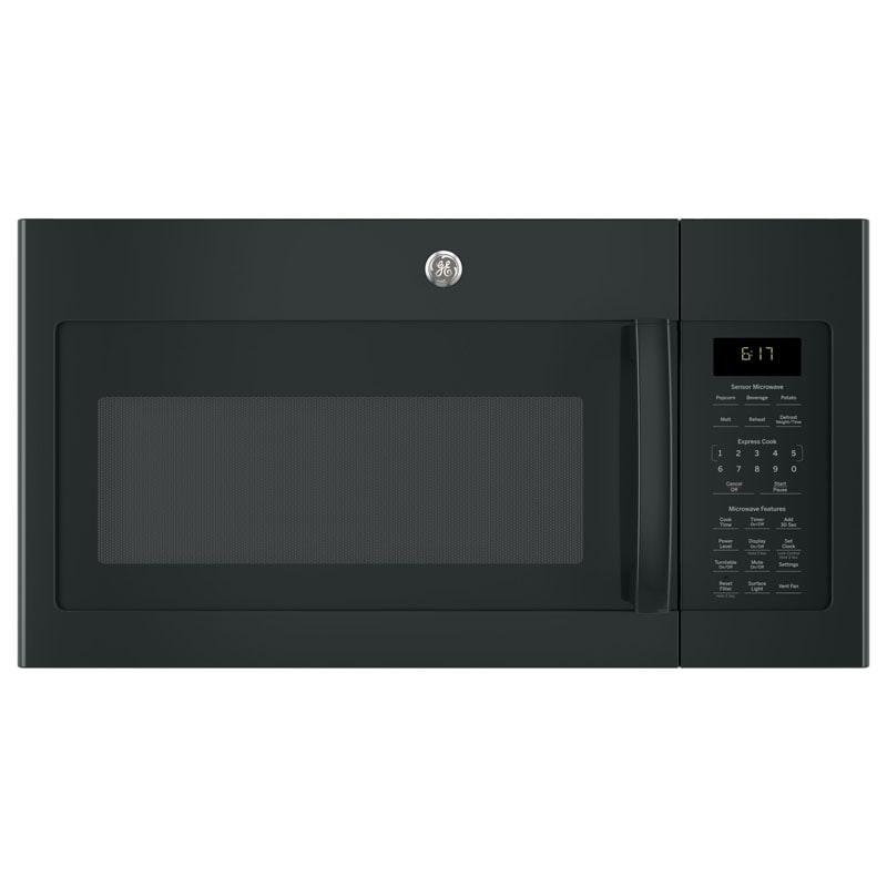 GE 30 in. 1.7 cu. ft. 1000W Over-the-Range Microwave with 300 CFM & Sensor Cooking - Black, Black, hires