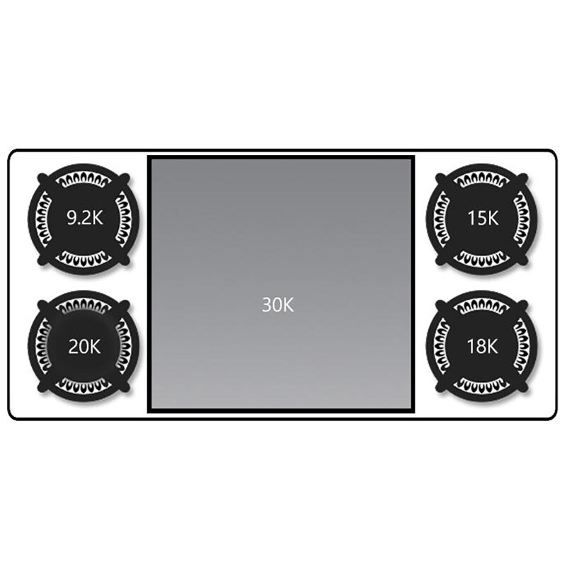 Wolf 48 in. 4-Burner LP Gas Rangetop with Griddle & Power Burner - Stainless Steel, , hires