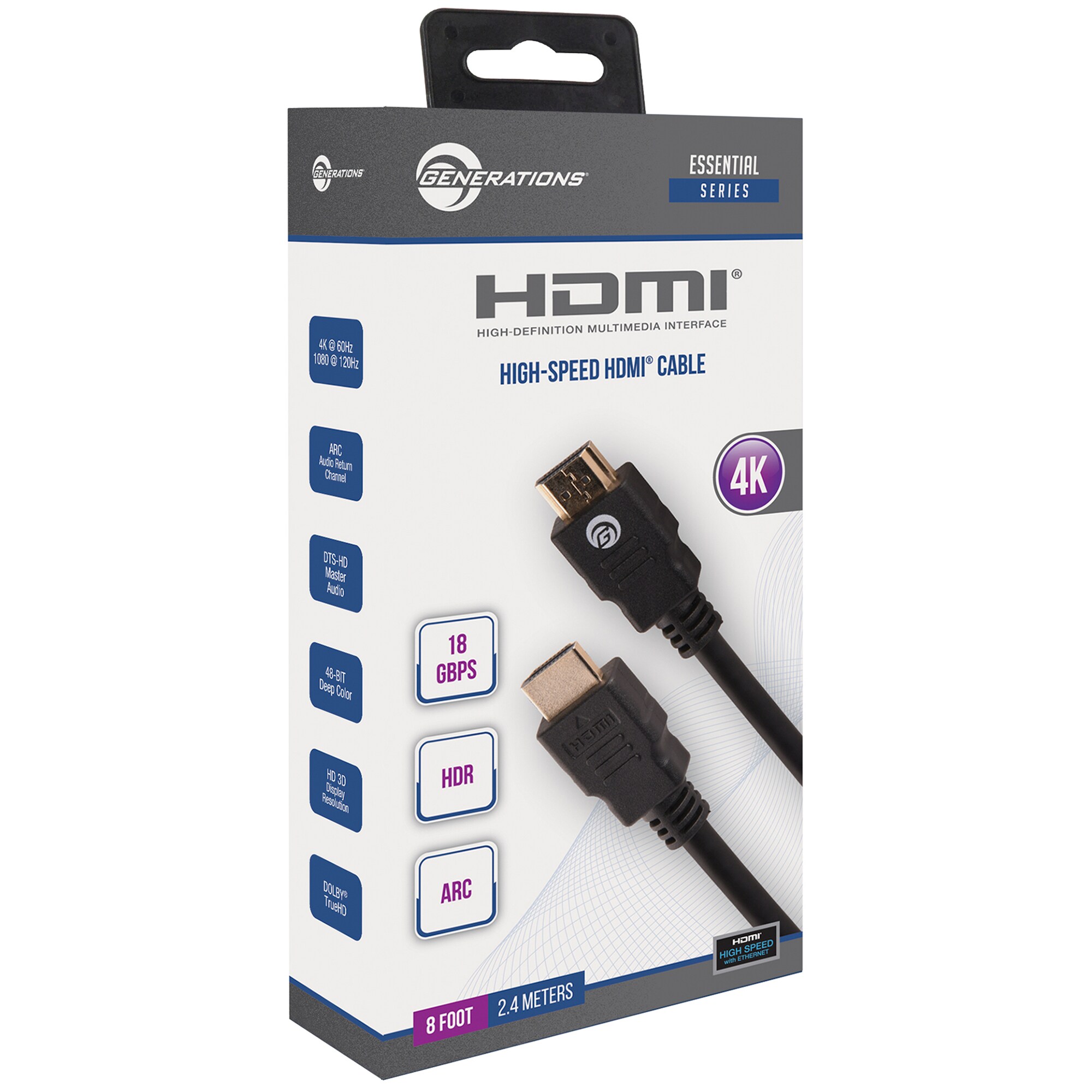 Generations 4K High-Speed 8Ft HDMI Cable, , hires