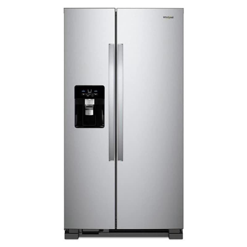 Whirlpool 33 in. 21.4 cu. ft. Side by Side Refrigerator with Ice & Water Dispenser - Monochromatic Stainless Steel, Monochromatic Stainless Steel, hires