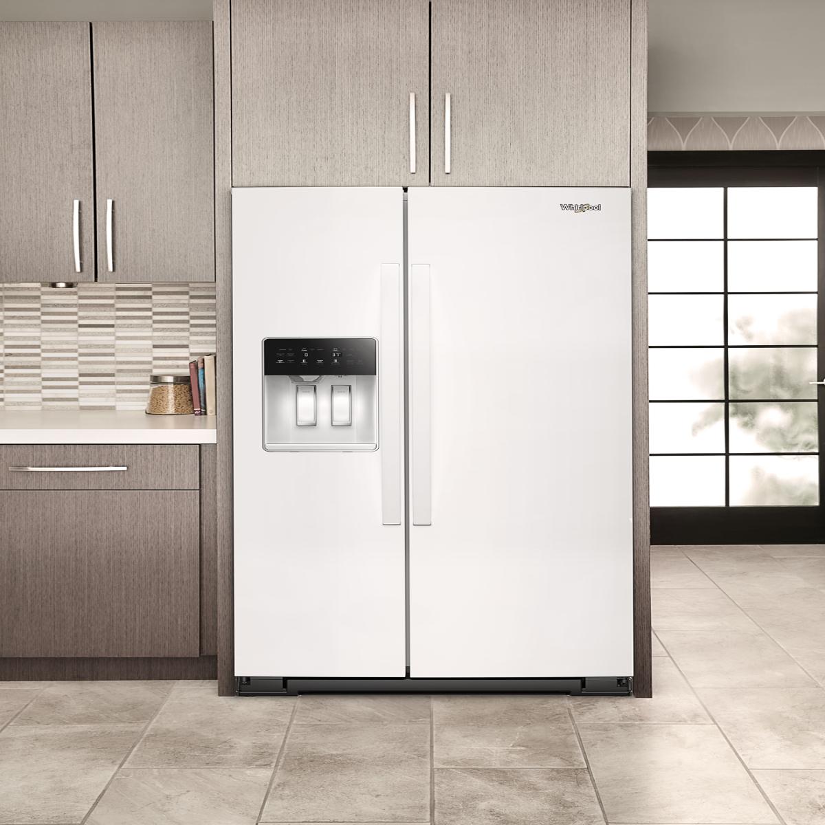 Whirlpool 36 in. 28.0 cu. ft. Side-by-Side Refrigerator with Ice & Water Dispenser - White, White, hires