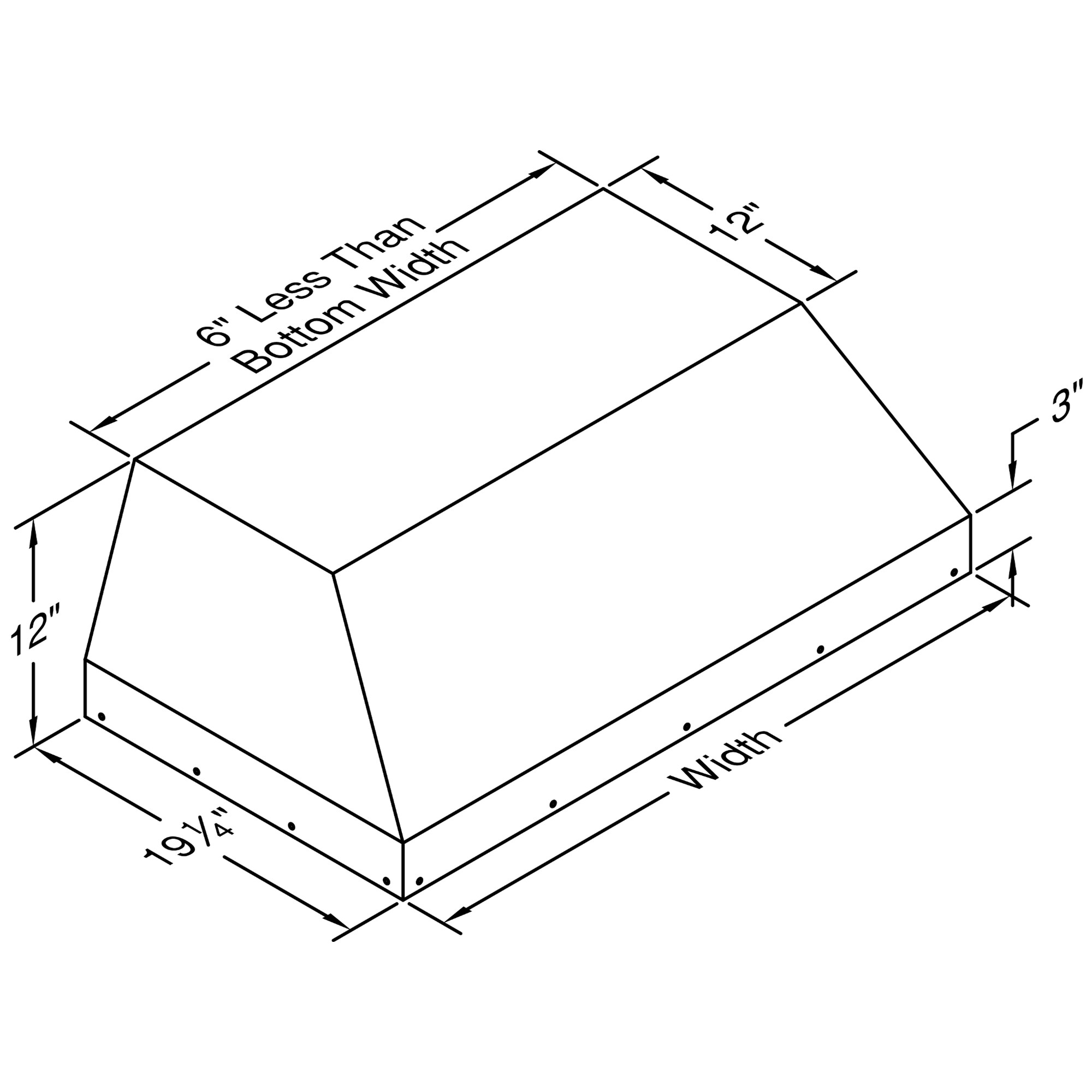 VentAHood 34 in. Standard Style Range Hood with 3 Speed Settings, 300