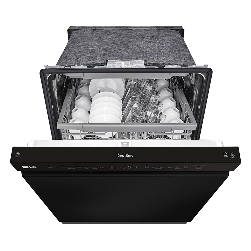 LG 24 in. Front Control Dishwasher with 48 dBa Sound Level, 3rd-Rack, Dynamic Dry & Pocket - Black, Black, hires
