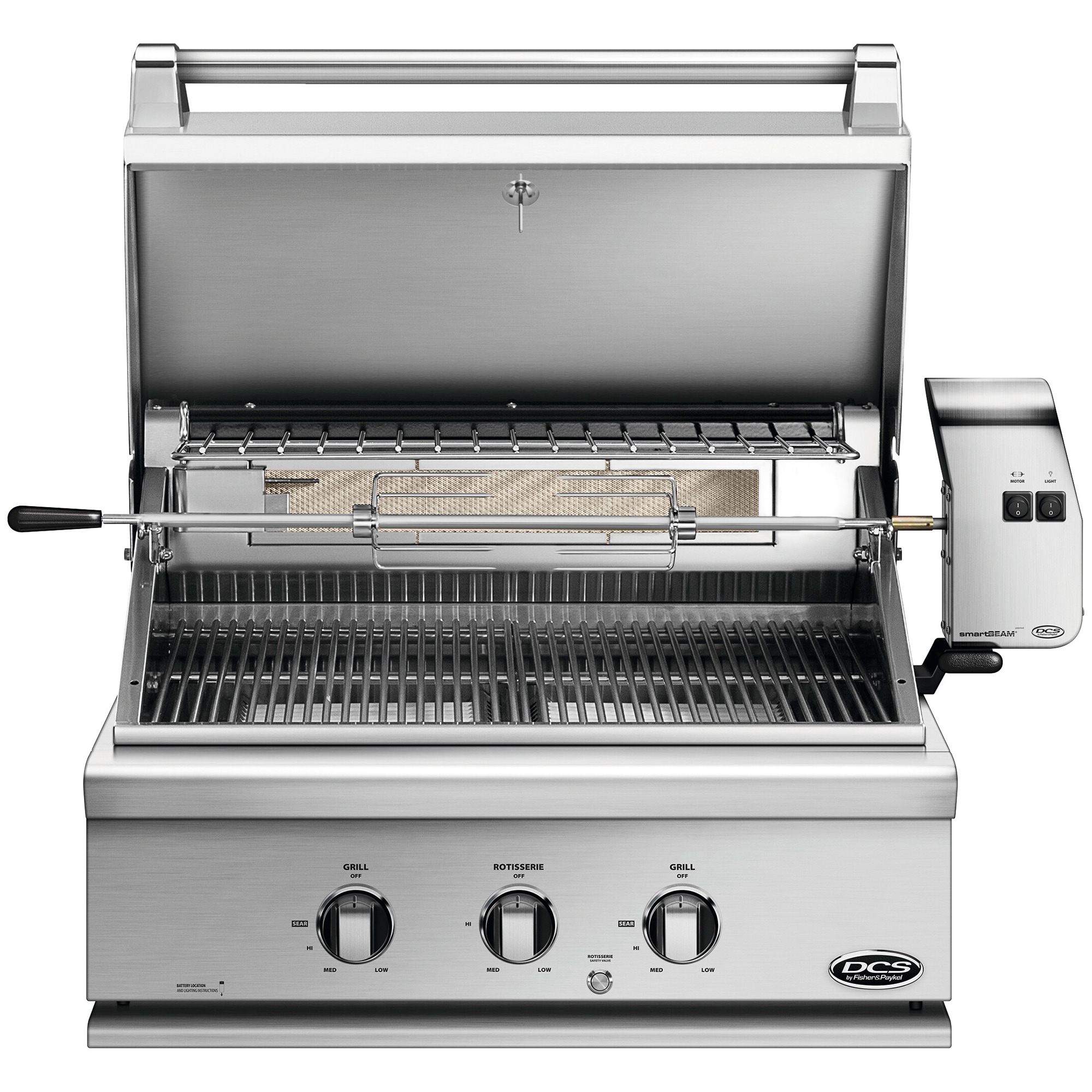 DCS Series 7 30 in. 2-Burner Built-In Liquid Propane Gas Grill with Rotisserie - Stainless Steel, , hires