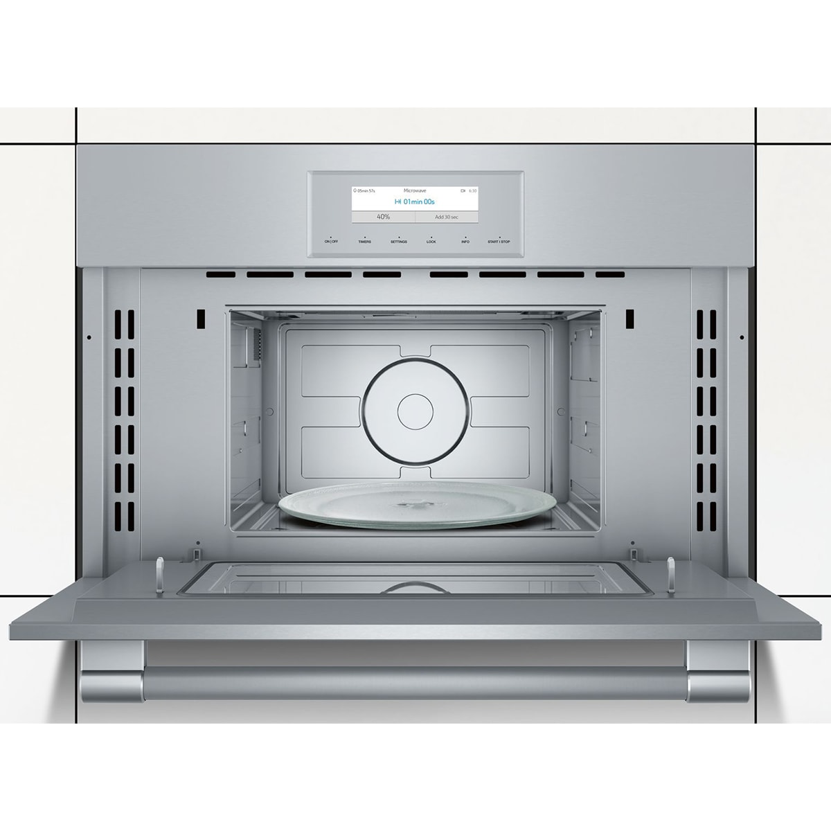 Thermador Professional Series 30 in. 6.1 cu. ft. Smart Electric Microwave/Wall Oven Combo with True European Convection - Stainless Steel, , hires