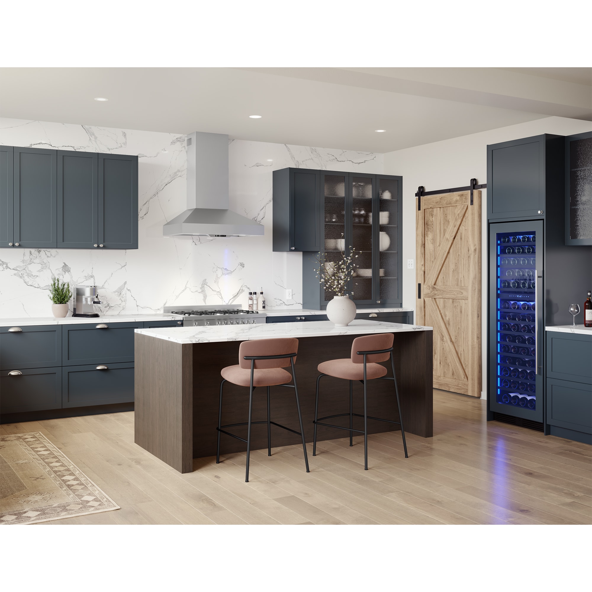 Zephyr 36 in. Chimney Style Range Hood with 3 Speed Settings, 600 CFM & 2 LED Lights - Stainless Steel, , hires