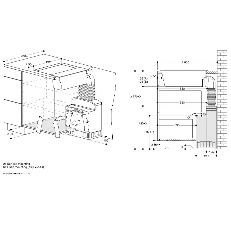 Gaggenau 200 Series 6 in. Convertible Downdraft with 3 Fan Speeds - Black, , hires