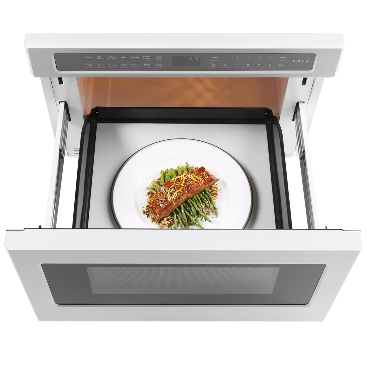 Cafe 24 in. 1.2 cu. ft. 1000W Drawer Microwave with Sensor Cooking - Matte White, Matte White, hires